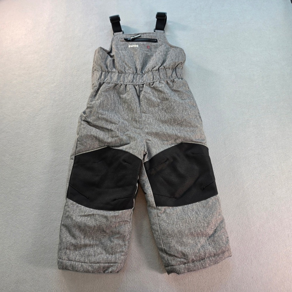 Swiss Tech Unisex Kids Gray Heather Snow Bibs Insulated Winter Ski 2T